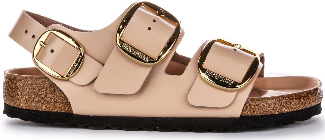Sandales Birkenstock Milano | Cuir véritable beige pour femmes
