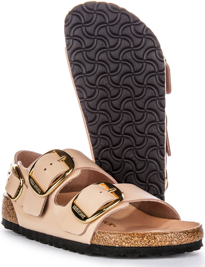 Sandales Birkenstock Milano | Cuir véritable beige pour femmes