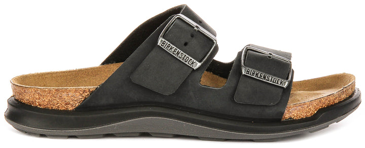 Birkenstock Arizona Sandals | Black suede leather - Crosstown Sole for Women - Regular Fit