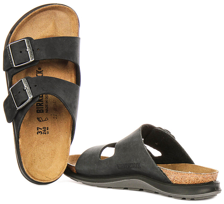 Birkenstock Arizona Sandals | Black suede leather - Crosstown Sole for Women - Regular Fit