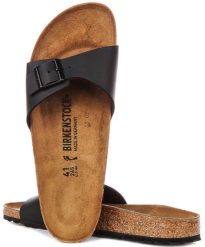Birkenstock Madrid Sandals | Black Birko-Flor for Women - Narrow Fit