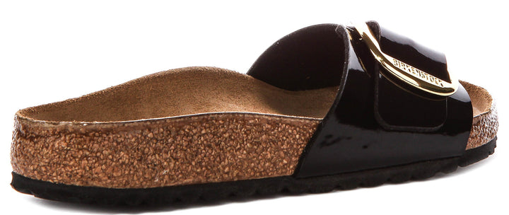 Birkenstock Madrid Sandals | Black patent-finish leather - Big Buckle for Women - Regular Fit