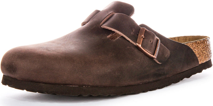 Birkenstock Boston Clogs | Brown genuine leather for Men and Women