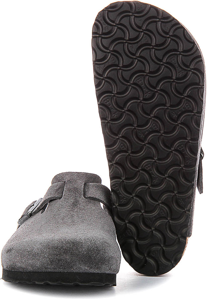 Birkenstock Boston Clogs | Charcoal Birko-Flor for Men and Women - Regular Fit
