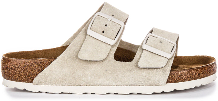 Birkenstock Arizona Sandals | Light Grey Birko-Flor for Women - Regular Fit