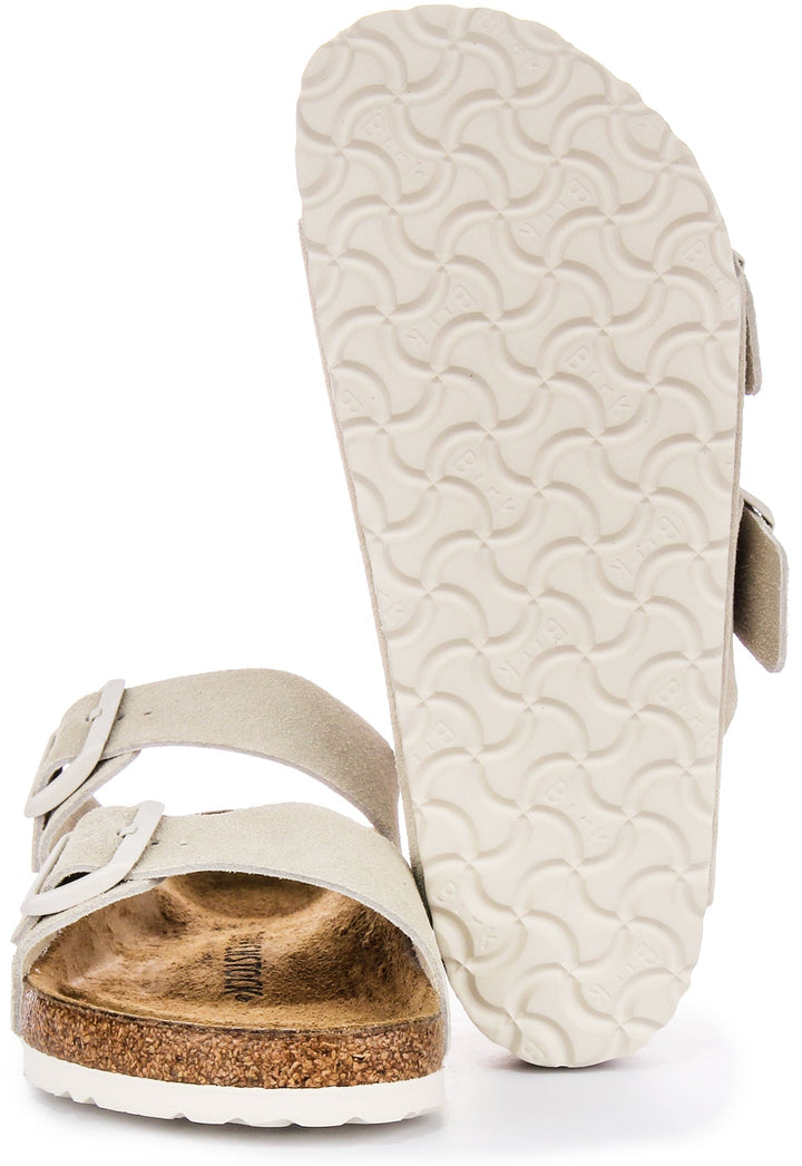 Birkenstock Arizona Sandals | Light Grey Birko-Flor for Women - Regular Fit
