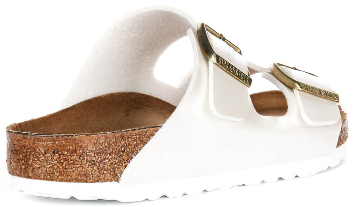 Birkenstock Arizona Sandals | Pearl White Birko-Flor for Kids - Regular Fit