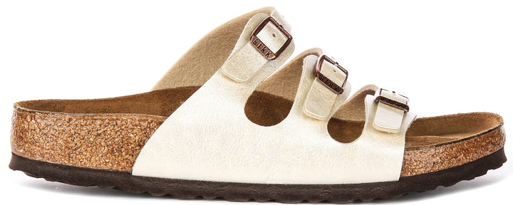 Birkenstock Florida Sandals | Pearl White Birko-Flor for Women - Regular Fit