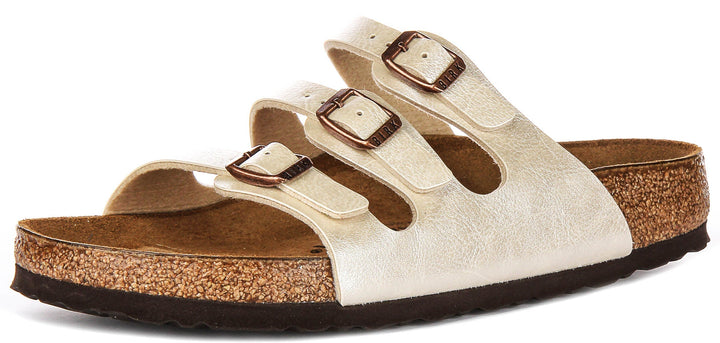 Birkenstock Florida Sandals | Pearl White Birko-Flor for Women - Regular Fit