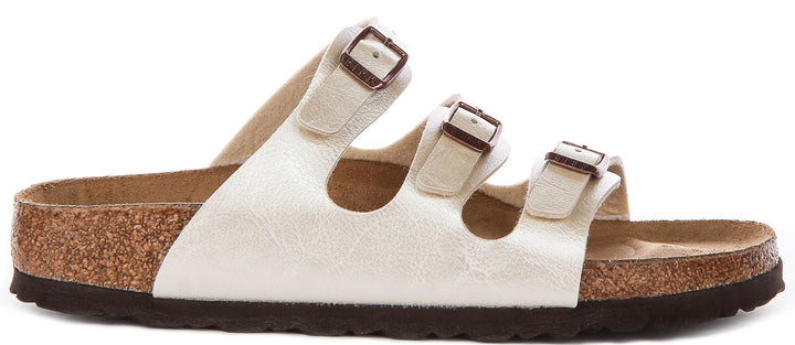 Sandali Birkenstock Florida | Birko-Flor bianco perla da donna - calzata stretta