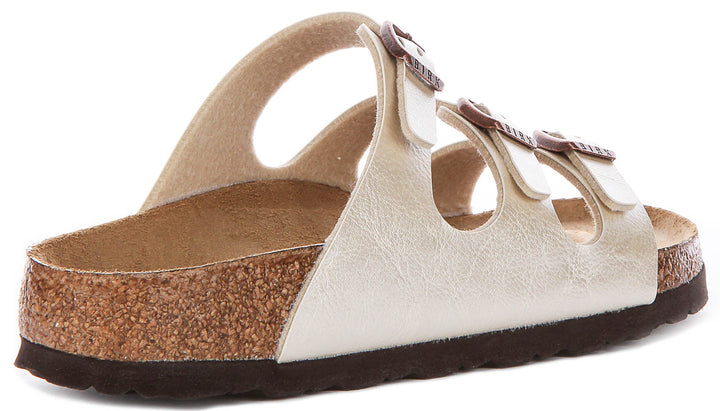 Sandali Birkenstock Florida | Birko-Flor bianco perla da donna - calzata stretta