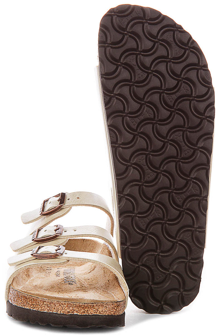 Sandali Birkenstock Florida | Birko-Flor bianco perla da donna - calzata stretta
