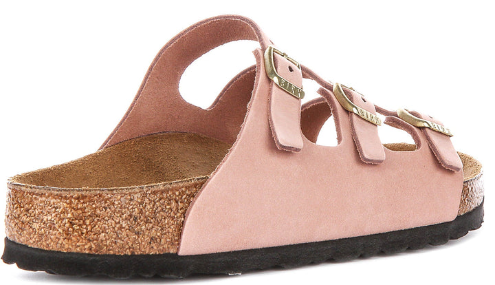 Birkenstock Florida Sandals | Pink nubuck leather for Women - Regular Fit