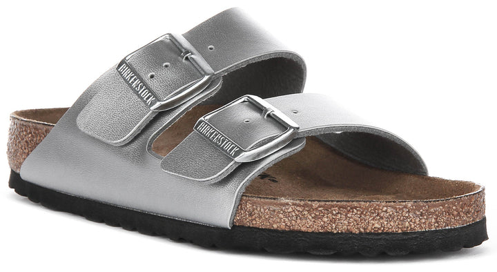 Birkenstock Arizona Sandals | Silver Birko-Flor for Women - Regular Fit