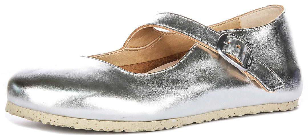 Birkenstock Tracy Shoes | Silver signature Birkenstock upper material for Men and Women