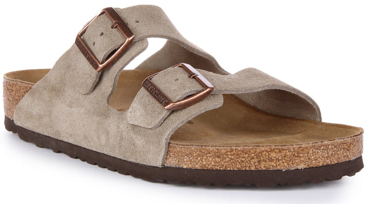 Sandales Birkenstock Arizona | Cuir suédé taupe pour homme et femme