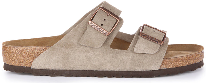 Sandales Birkenstock Arizona | Cuir suédé taupe pour homme et femme