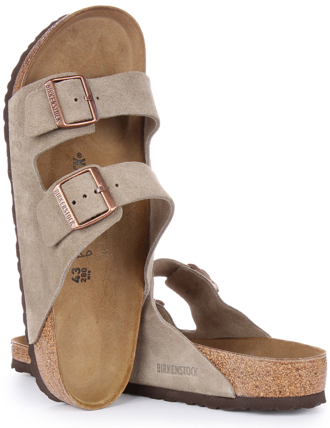 Sandales Birkenstock Arizona | Cuir suédé taupe pour homme et femme