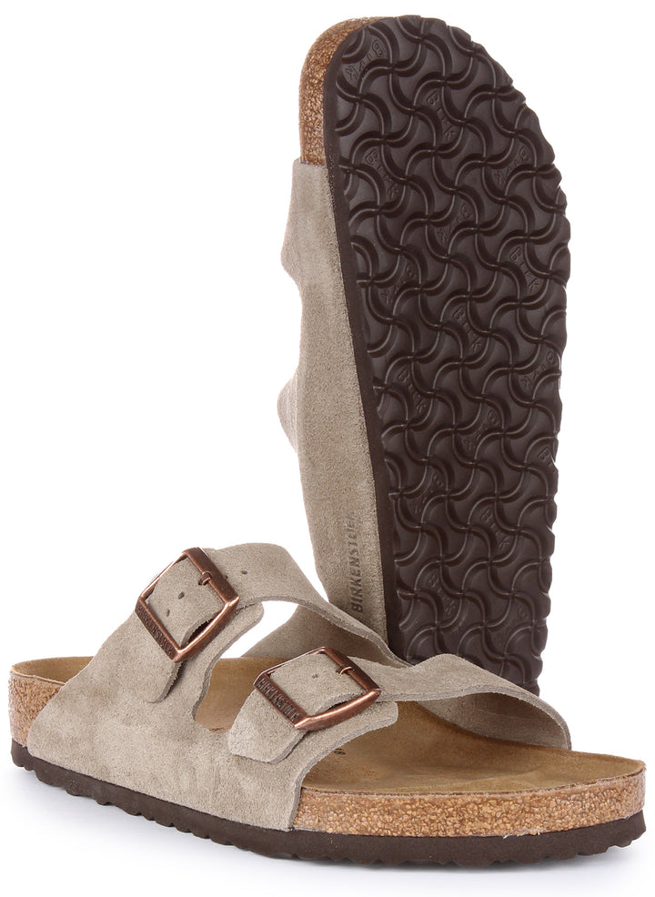 Sandales Birkenstock Arizona | Cuir suédé taupe pour homme et femme