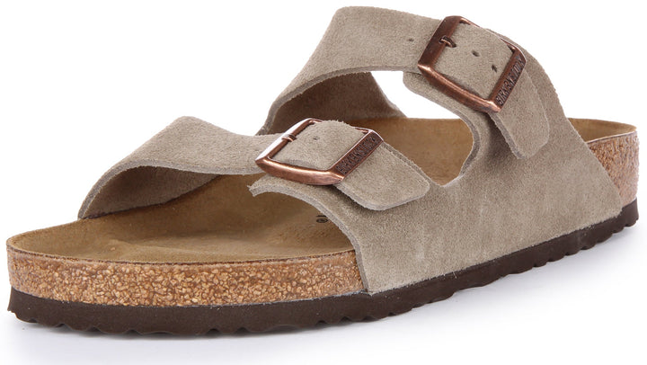 Sandales Birkenstock Arizona | Cuir suédé taupe pour homme et femme