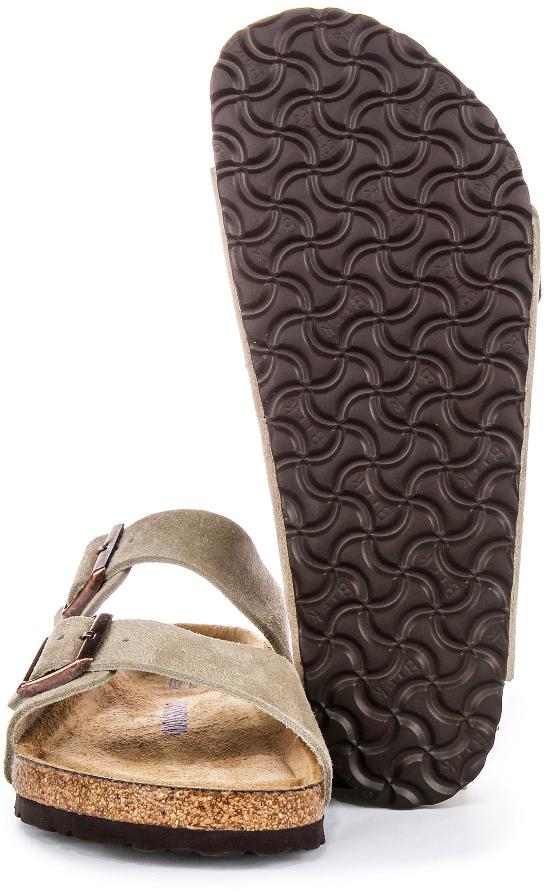 Sandales Birkenstock Arizona | Cuir suédé taupe - semelle souple pour hommes et femmes