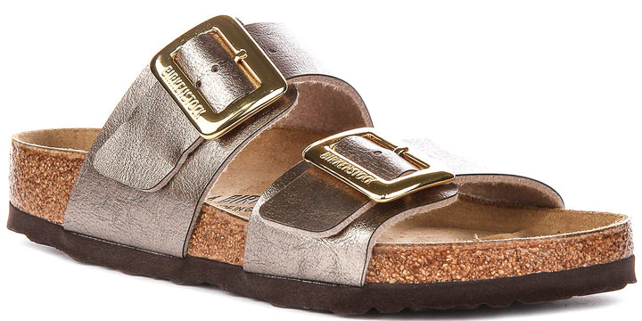 Birkenstock Sydney Cushion Clogs | Taupe suede leather for Women - Regular Fit