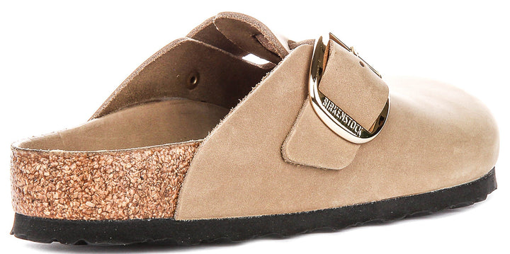 Birkenstock Boston Clogs | Tobacco nubuck leather - Big Buckle for Men and Women - Regular Fit